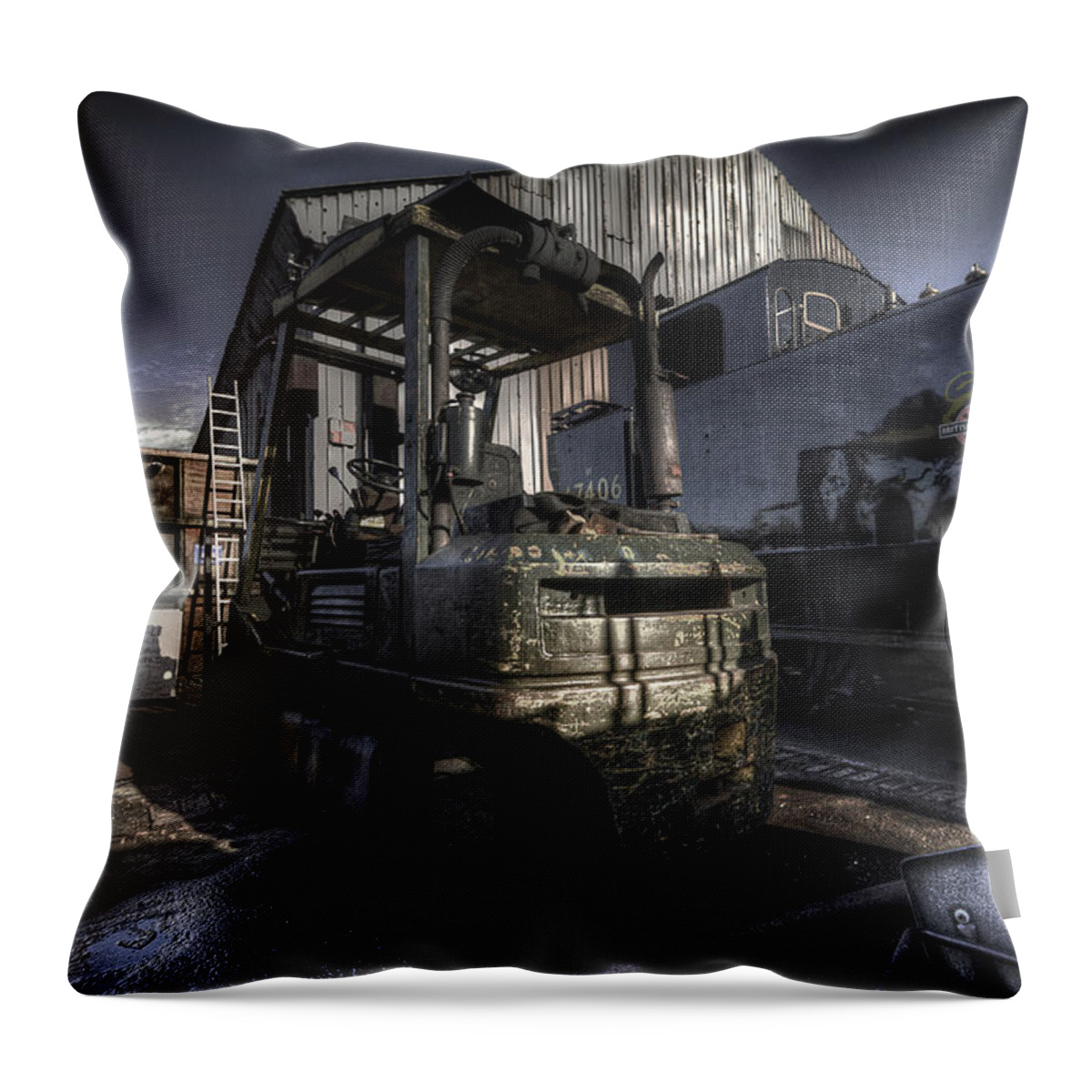 Art Throw Pillow featuring the photograph Forklift by Yhun Suarez