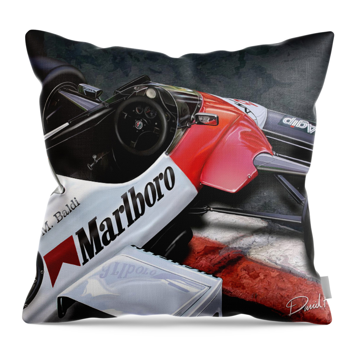Formula One Throw Pillow featuring the digital art Formula One Car by David Kyte