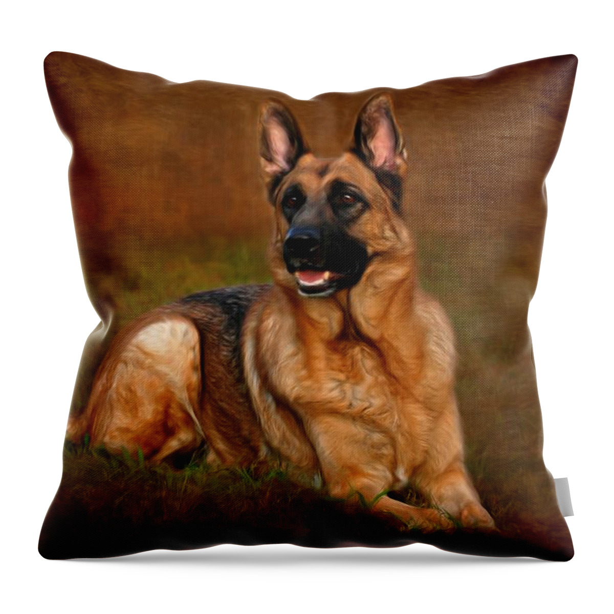 German Shepherd Dogs Throw Pillow featuring the photograph Forrest The German Shepherd by Angie Tirado