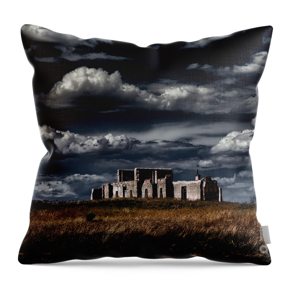 Jon Burch Throw Pillow featuring the photograph Fort Laramie Hospital Ruins by Jon Burch Photography