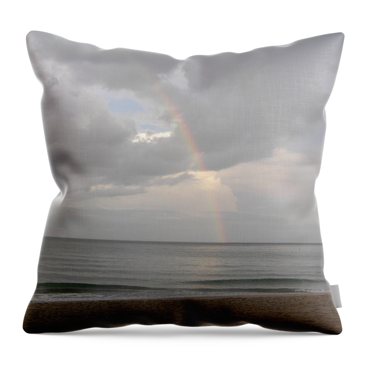 Beach Throw Pillow featuring the photograph Fort Lauderdale rainbow by Patricia Piffath