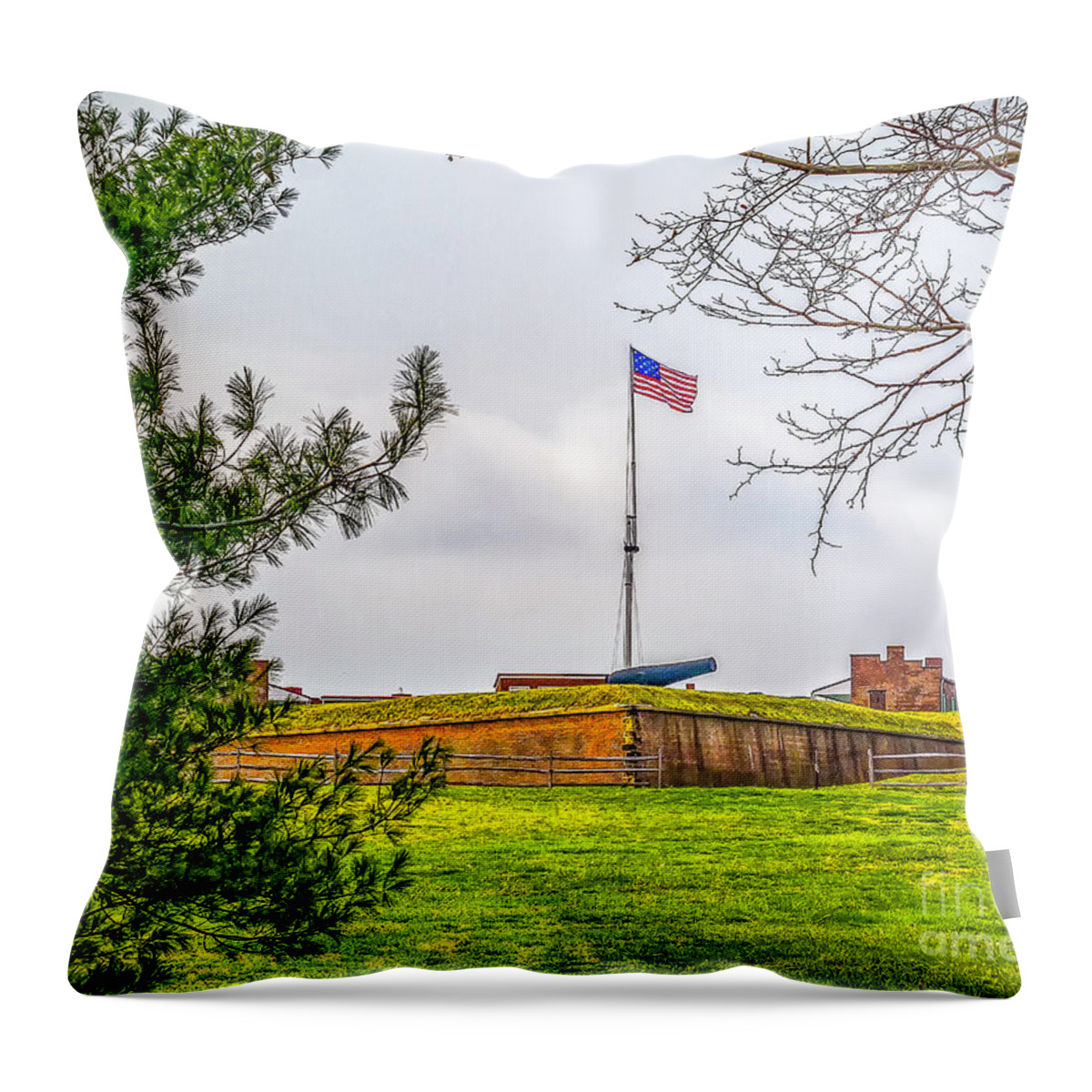 Fort Mchenry Throw Pillow featuring the photograph Fort McHenry National Monument by Nick Zelinsky Jr