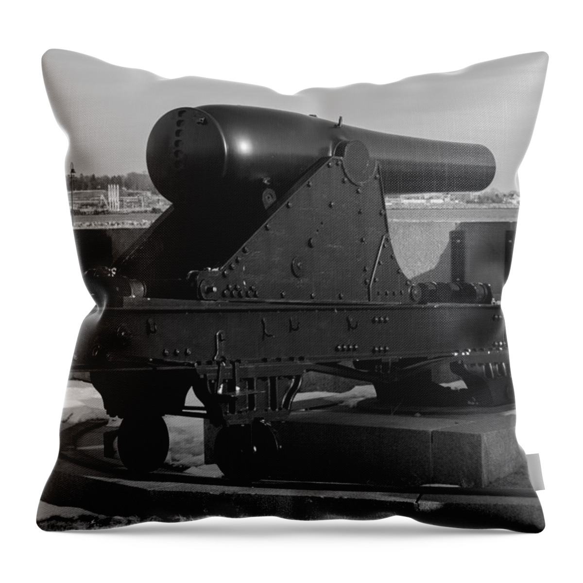 Cannon Throw Pillow featuring the photograph Fort Trumbull Cannon by Kirkodd Photography Of New England