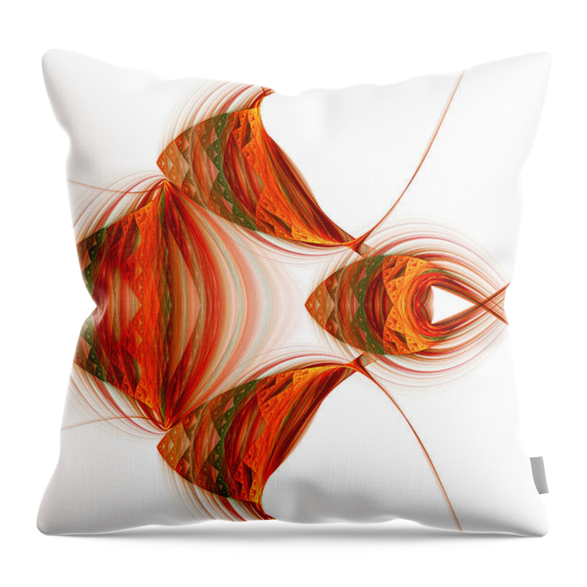 Fractal Throw Pillow featuring the digital art Four Fractal Fishies by Richard Ortolano