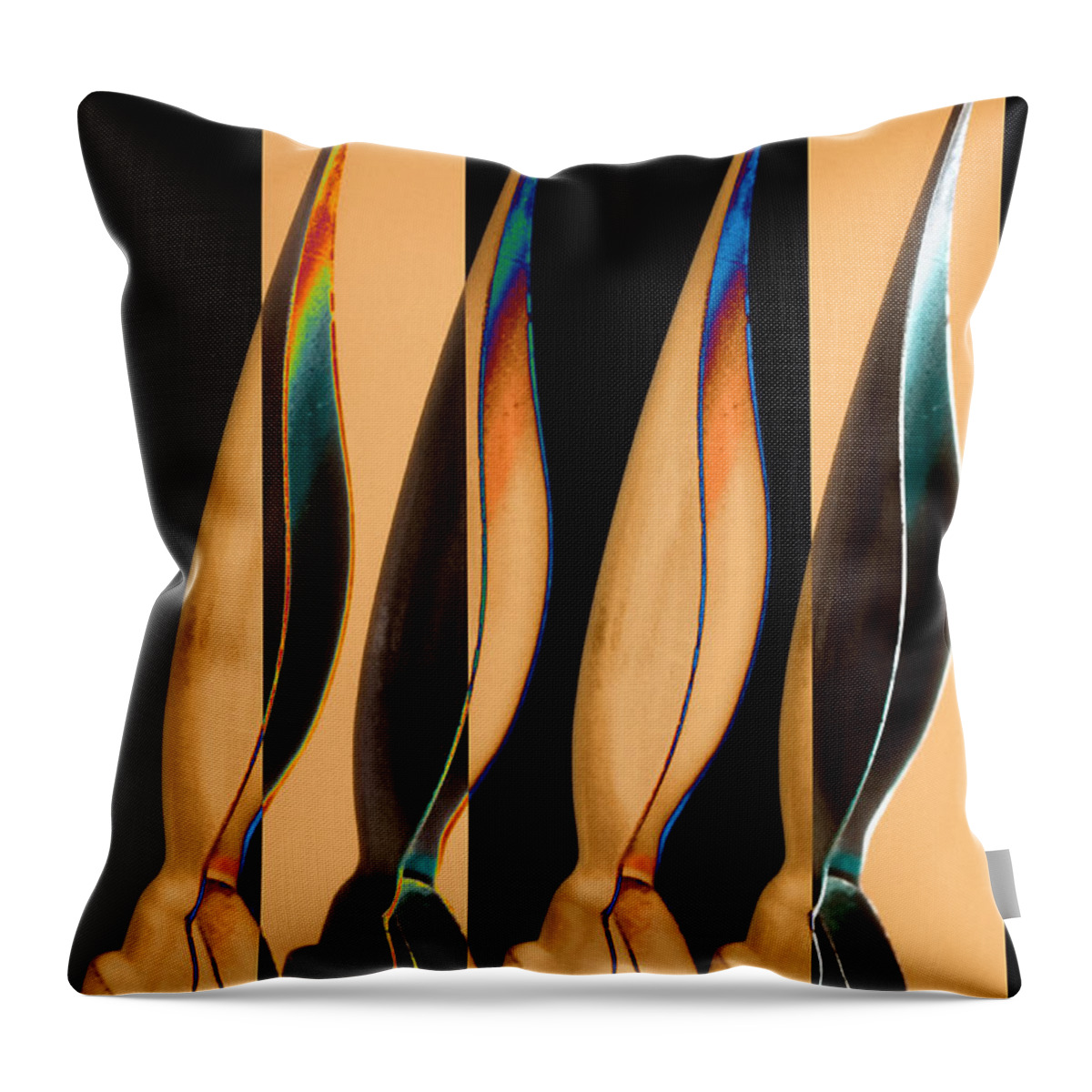 Calligraphy Throw Pillow featuring the photograph Four Pen Nibs by Carol Leigh