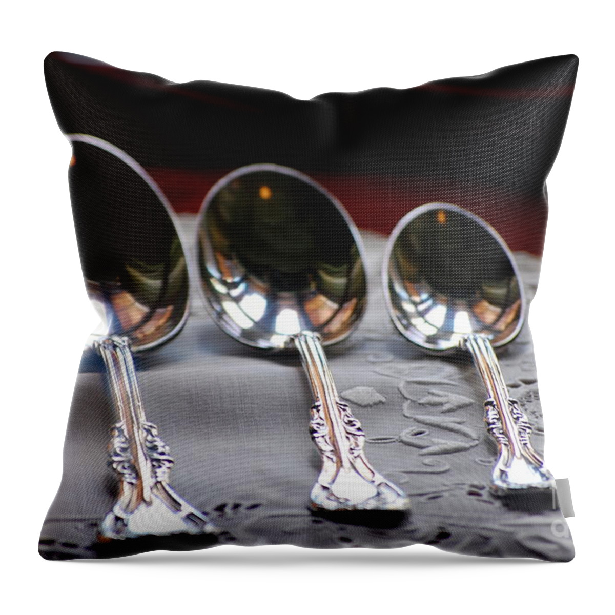 Spoons Throw Pillow featuring the photograph Four Spoons and a Fork by Robert Meanor