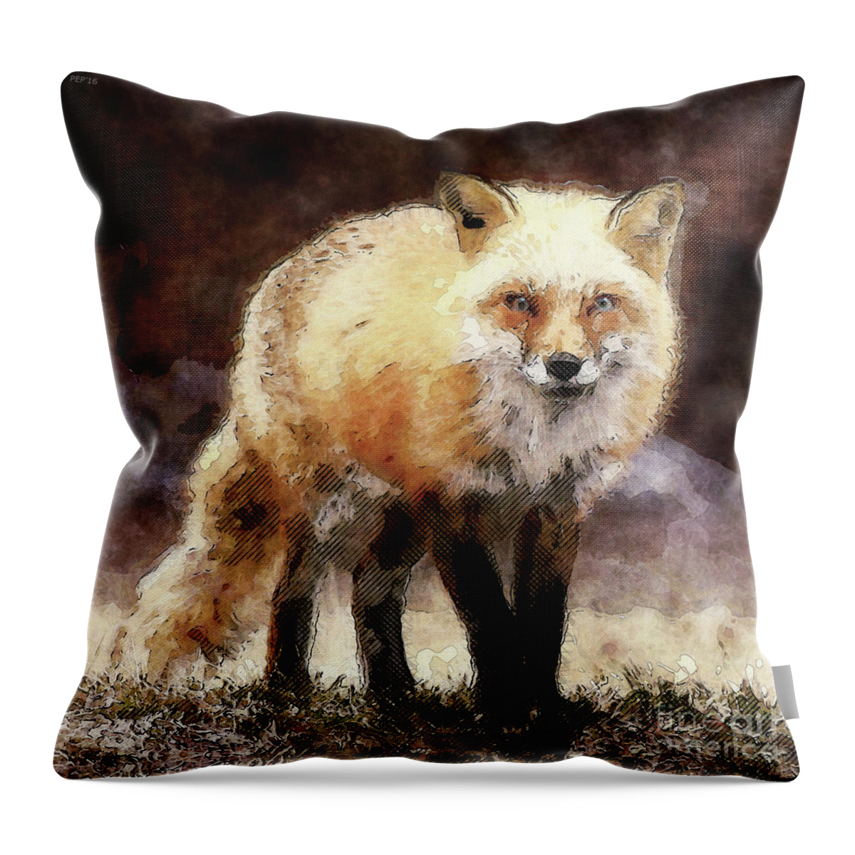 Fox Throw Pillow featuring the photograph Fox On The Move by Phil Perkins