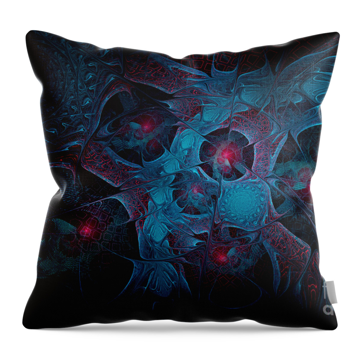 Flame Fractal Throw Pillow featuring the digital art Fractal Jewels by Ann Garrett