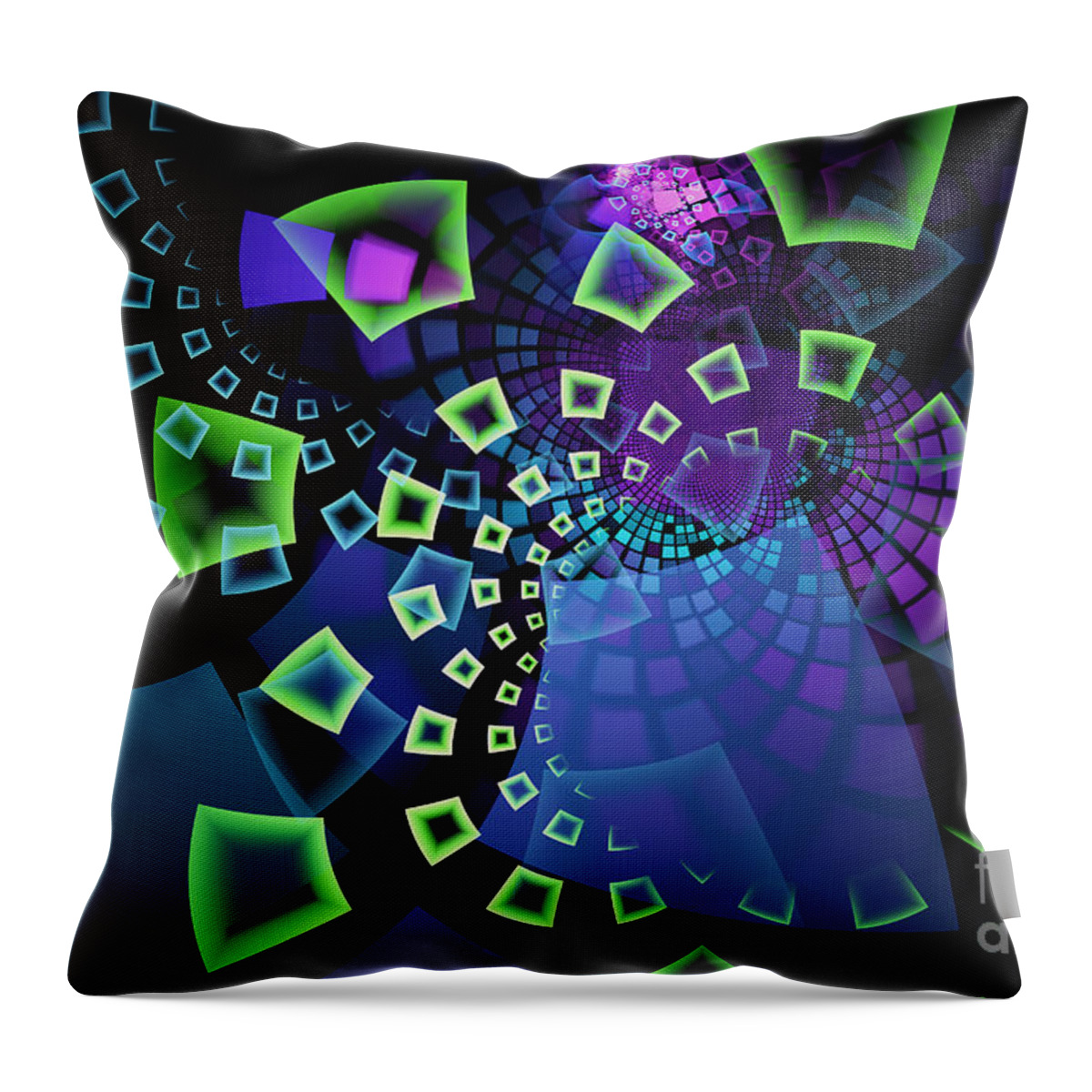 Abstract Throw Pillow featuring the photograph Fractal Tiles Swirling by Sari ONeal