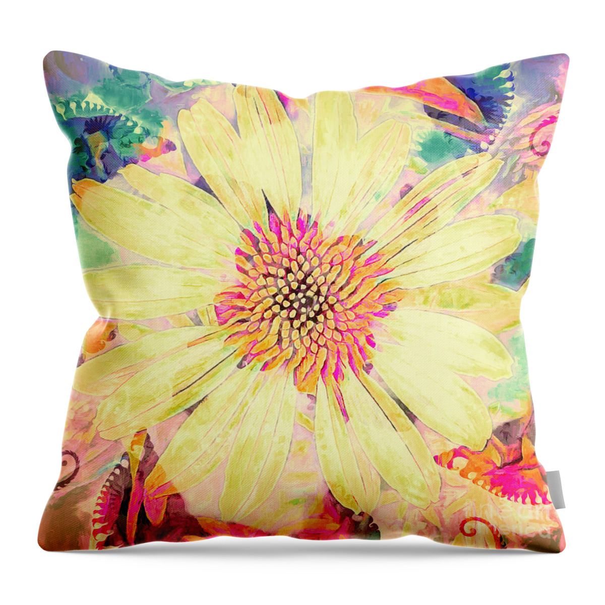 Flower Throw Pillow featuring the photograph Fractoral III by Jack Torcello