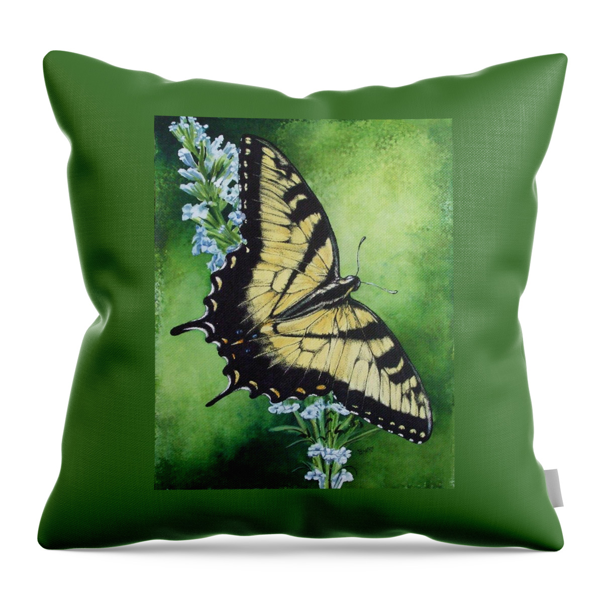 Bugs Throw Pillow featuring the mixed media Fragile Beauty by Barbara Keith