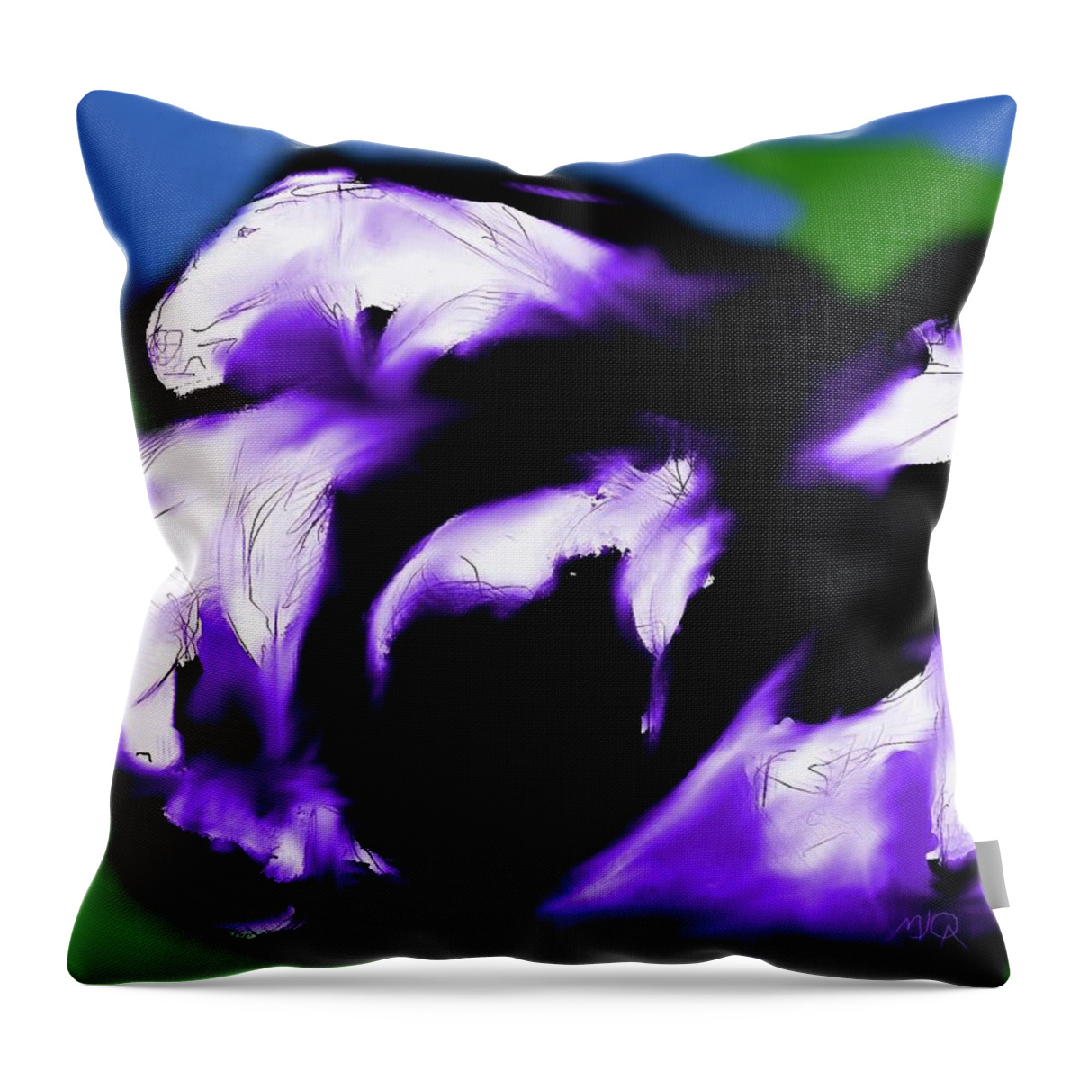 Abstract Throw Pillow featuring the digital art Fragments by Mary Armstrong