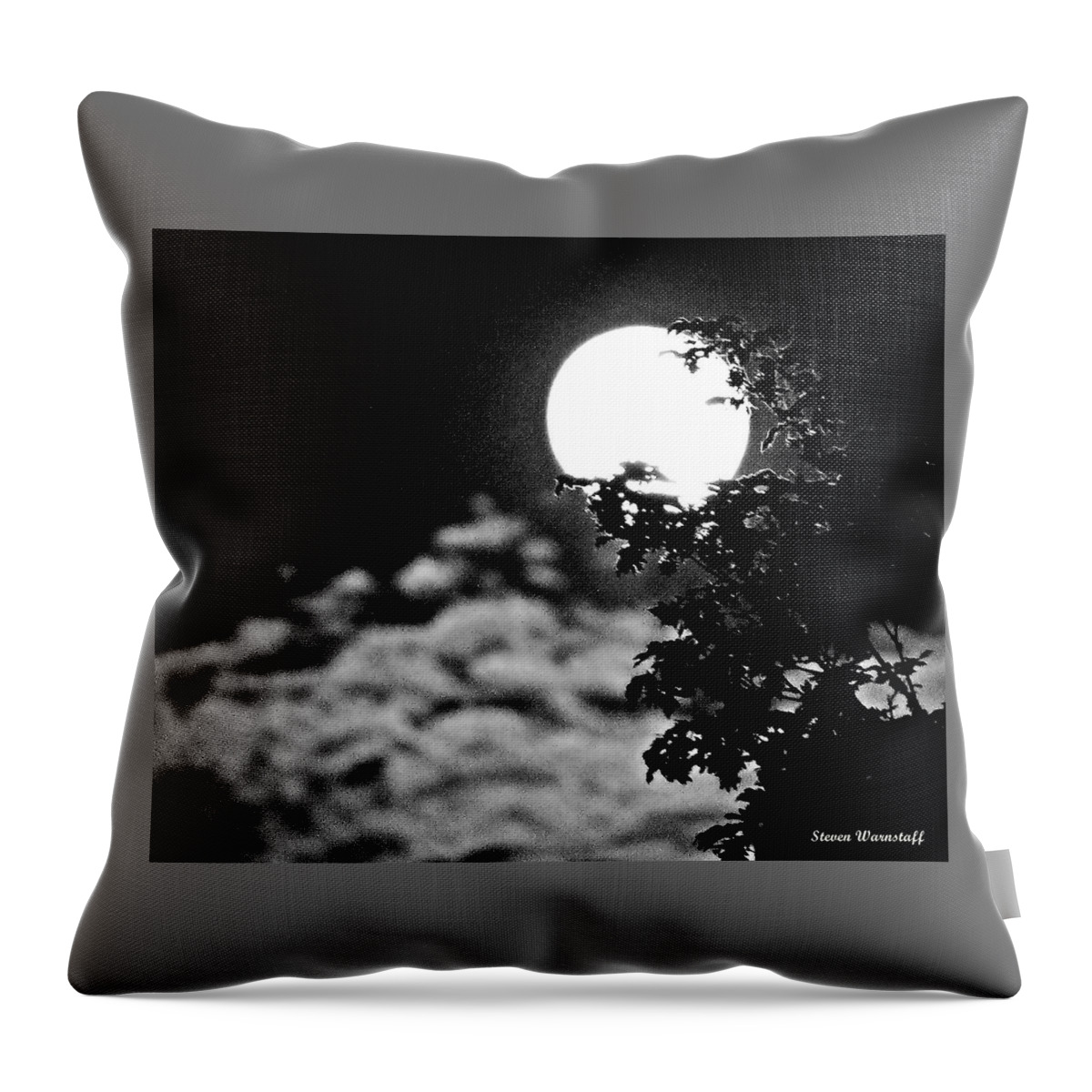 Moon Throw Pillow featuring the photograph Framed by Steve Warnstaff