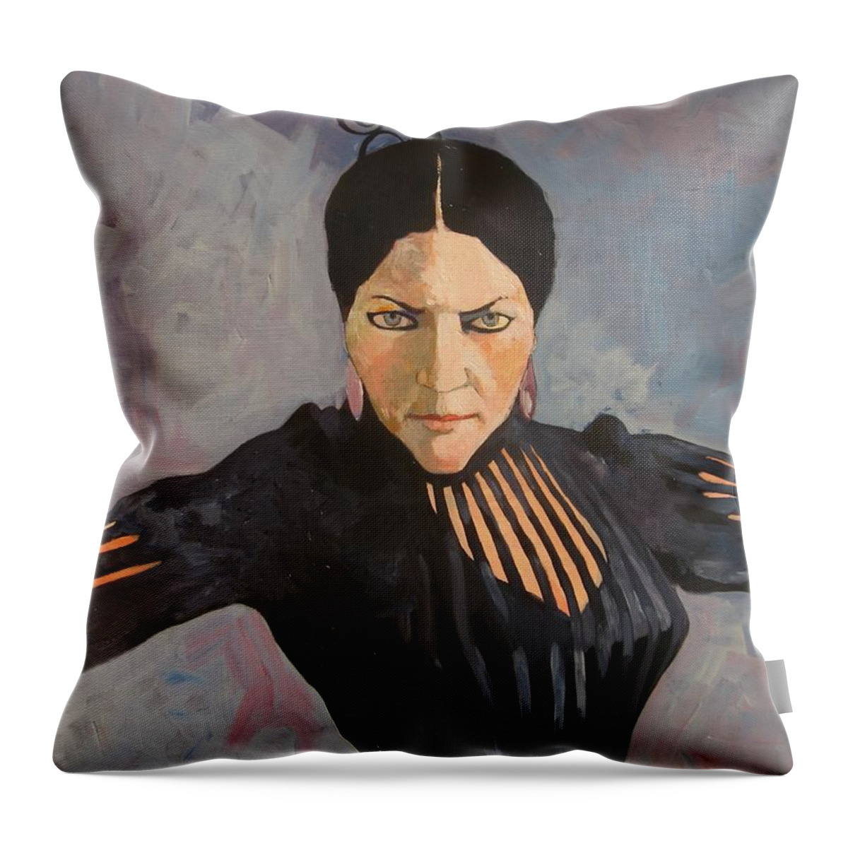 Flamenco Throw Pillow featuring the painting Francesca by Ray Agius