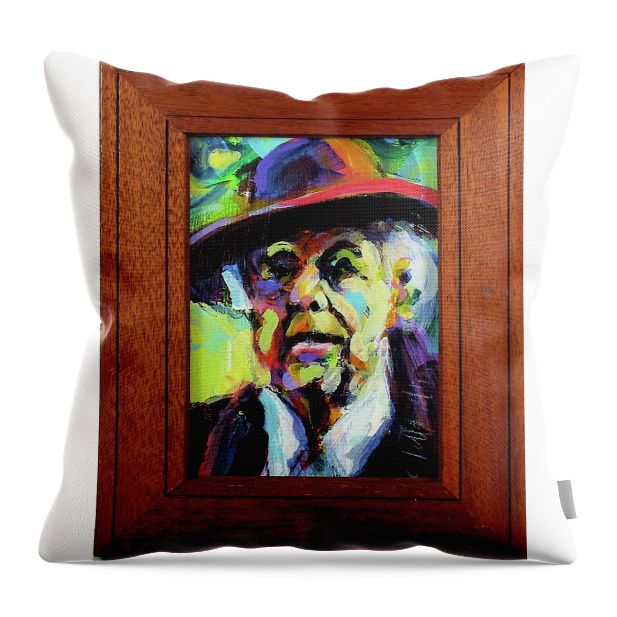 Paintings Throw Pillow featuring the painting Frank by Les Leffingwell