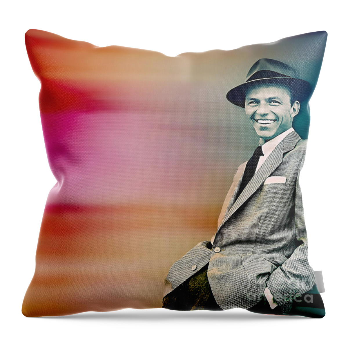 Frank Sinatra Art Throw Pillow featuring the digital art Frank Sinatra by Marvin Blaine