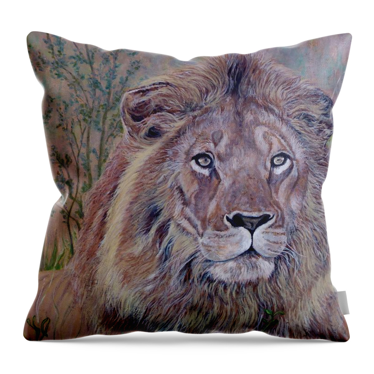 Frank Throw Pillow featuring the painting Frank by Tom Roderick