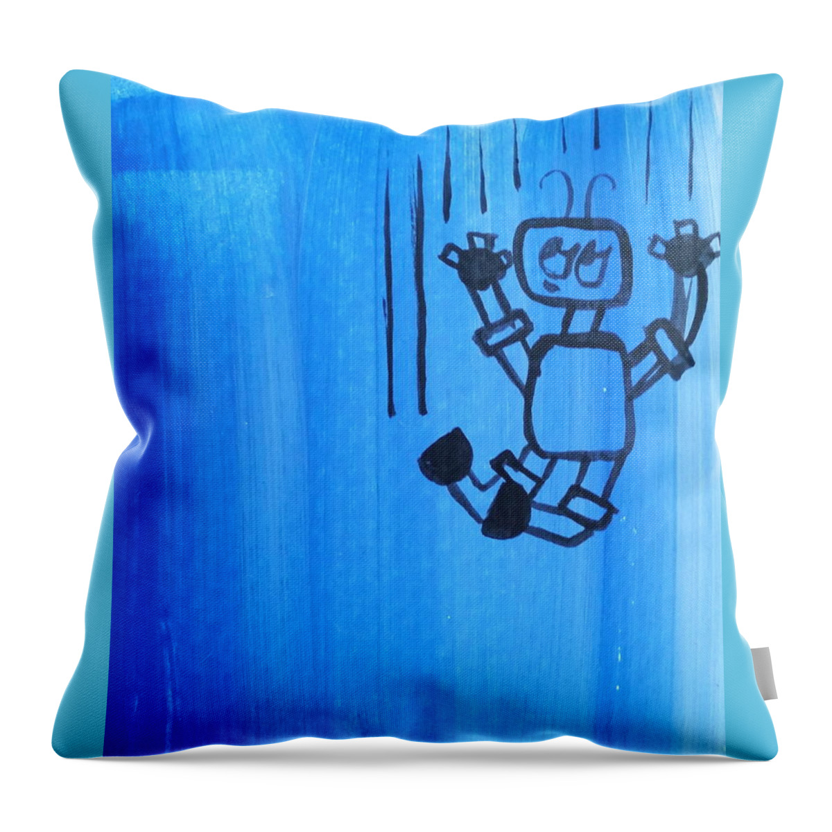 Blue Throw Pillow featuring the painting Free fall by Kelly Brimberry