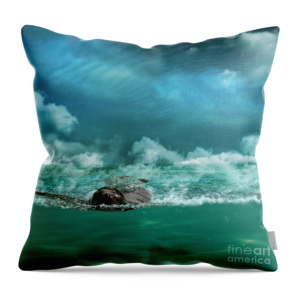 Sea Throw Pillow featuring the photograph Free by Martine Roch