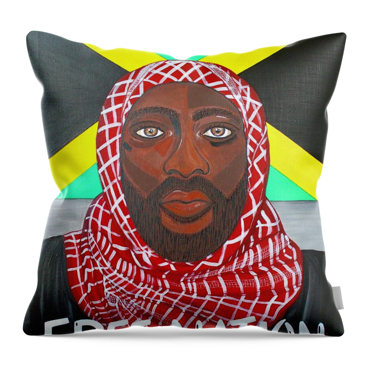Painting Throw Pillow featuring the painting Free Nation 2 by Art By Naturallic