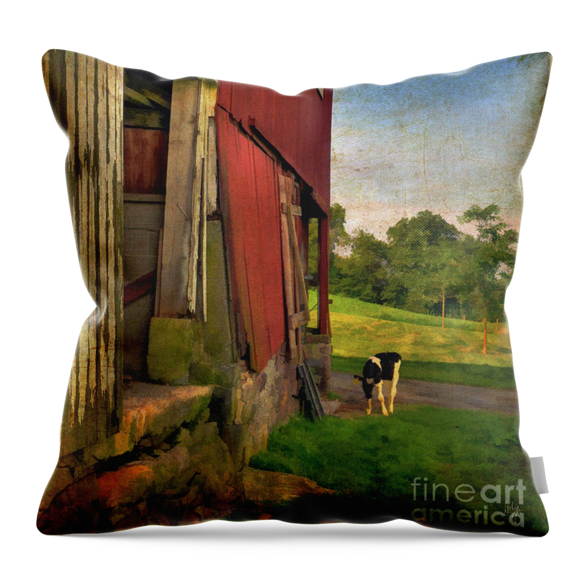 Animals Throw Pillow featuring the photograph Free Range by Lois Bryan