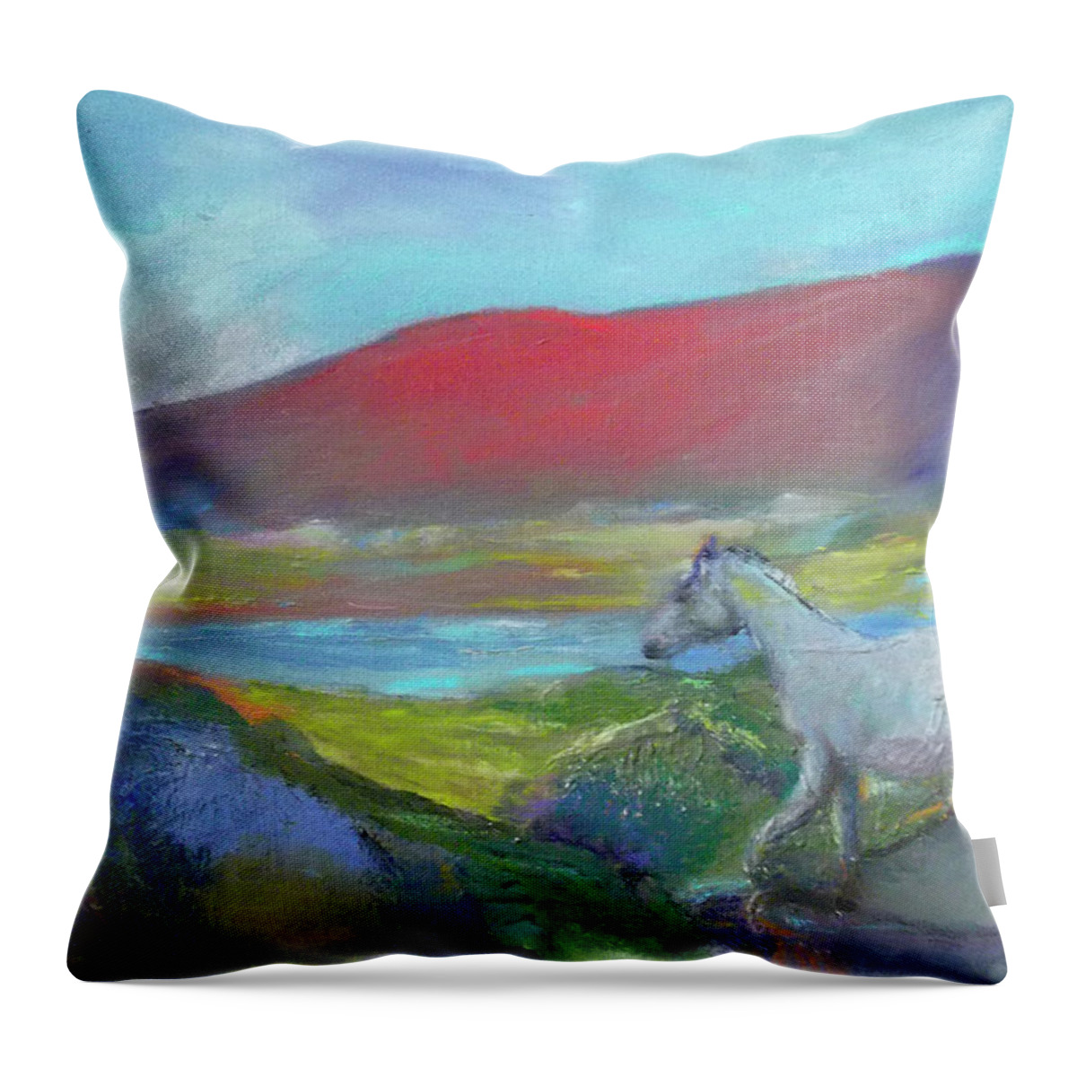 Horse Throw Pillow featuring the painting Free Spirit by Susan Esbensen