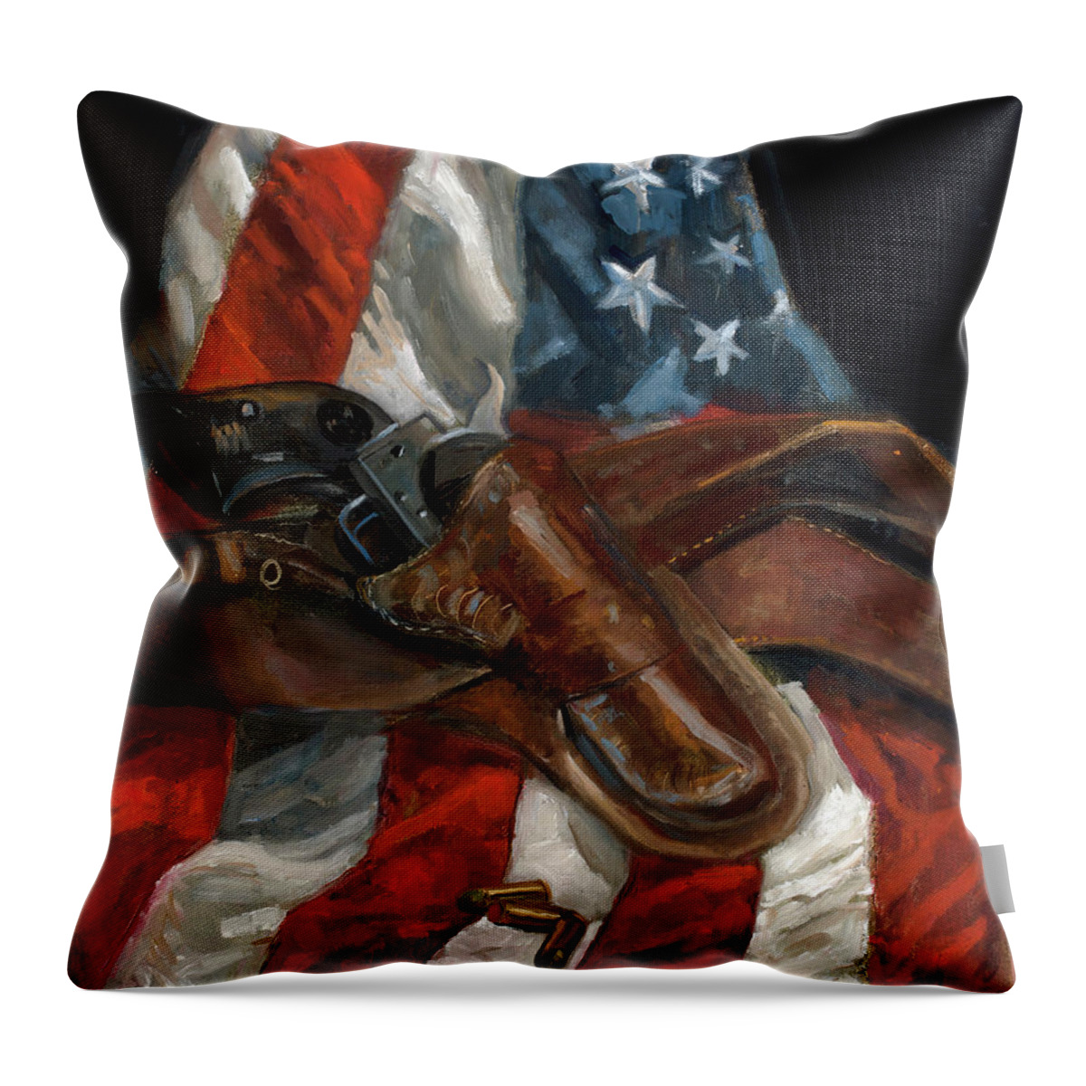 Cold Six Shooter Throw Pillow featuring the painting Freedom by Billie Colson