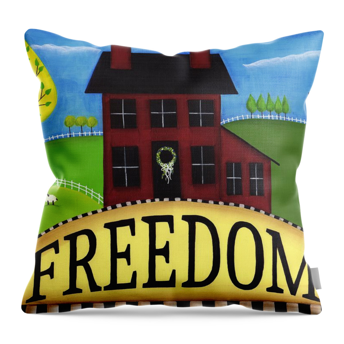 July Fourth Throw Pillow featuring the mixed media Freedom by Clover Moon Designs Peggy Sowers-Heckman