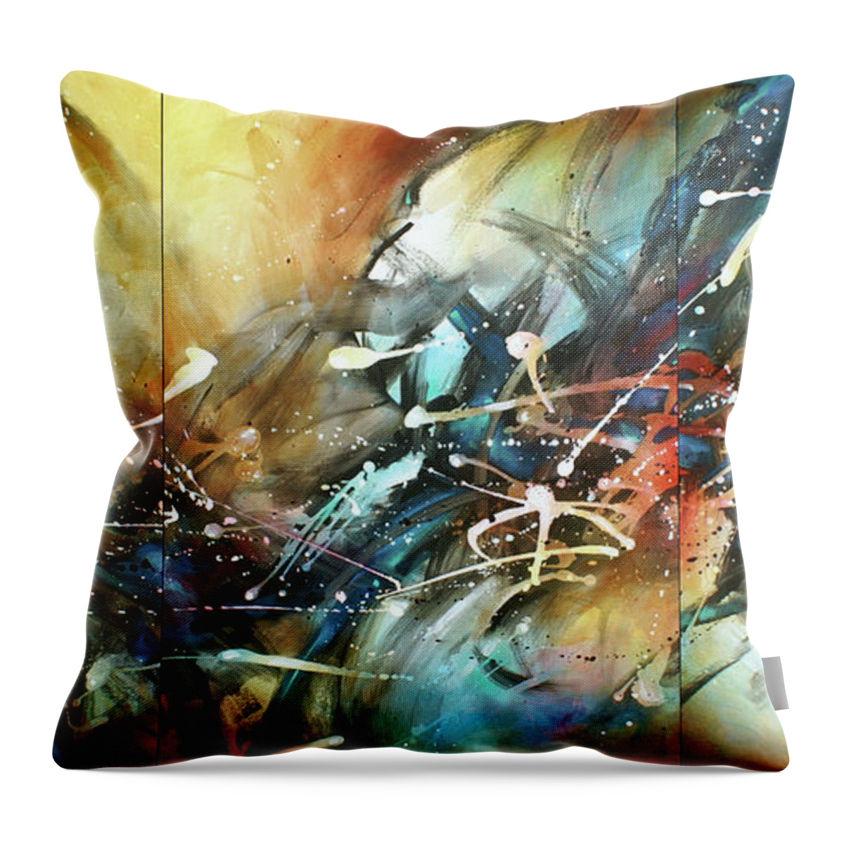 Abstract Throw Pillow featuring the painting Freedom of Movement by Michael Lang