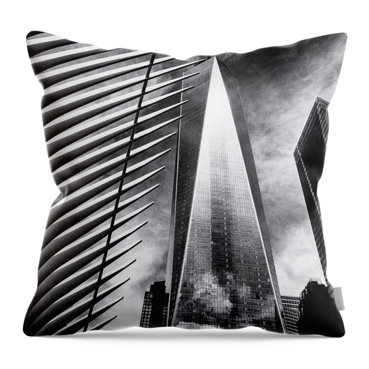 Downtown Throw Pillow featuring the photograph Freedom Tower by Frank Winters