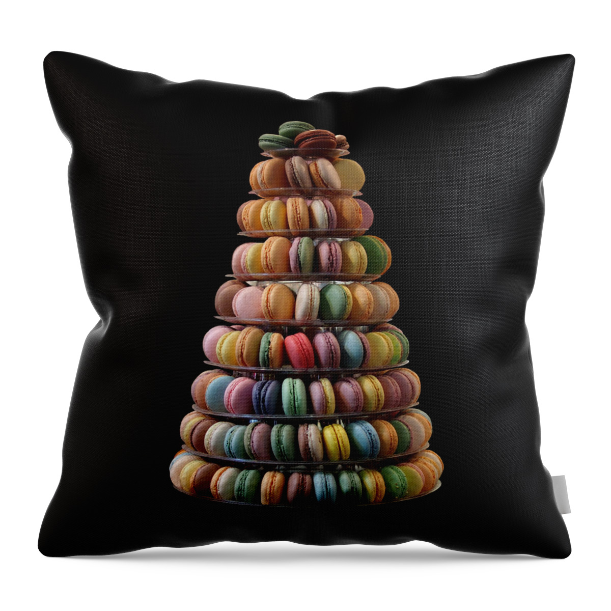 Macarons Throw Pillow featuring the photograph French Macarons by Rona Black