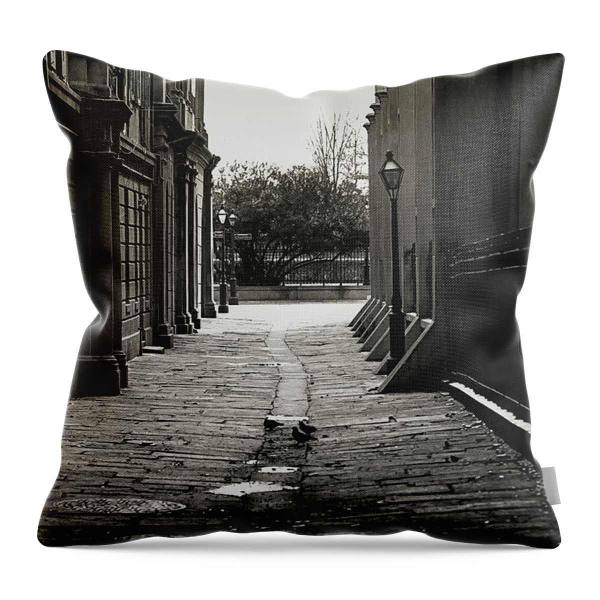 Louisiana Throw Pillow featuring the photograph French Quarter Alley by KG Thienemann