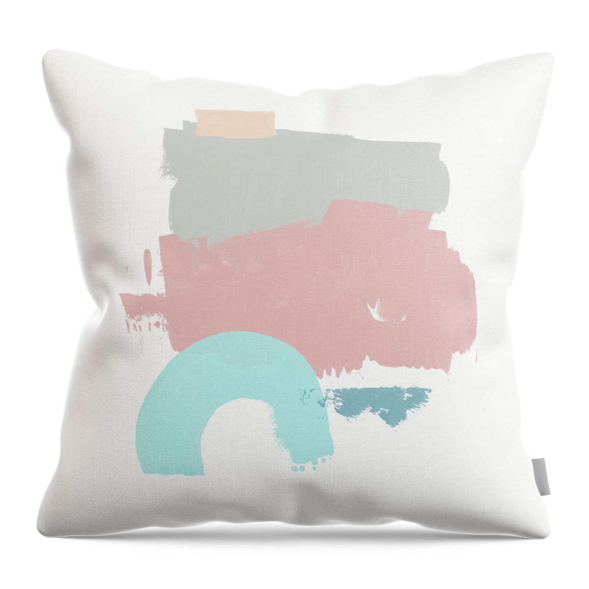 Abstract Throw Pillow featuring the mixed media Fresh Abstract 2- Art by Linda Woods by Linda Woods
