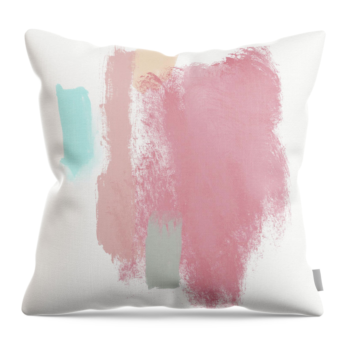 Abstract Throw Pillow featuring the mixed media Fresh Abstract 3- Art by Linda Woods by Linda Woods