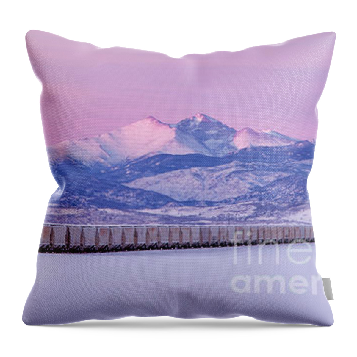 Longs Peak Throw Pillow featuring the photograph Fresh Colorado Snow by Ronda Kimbrow