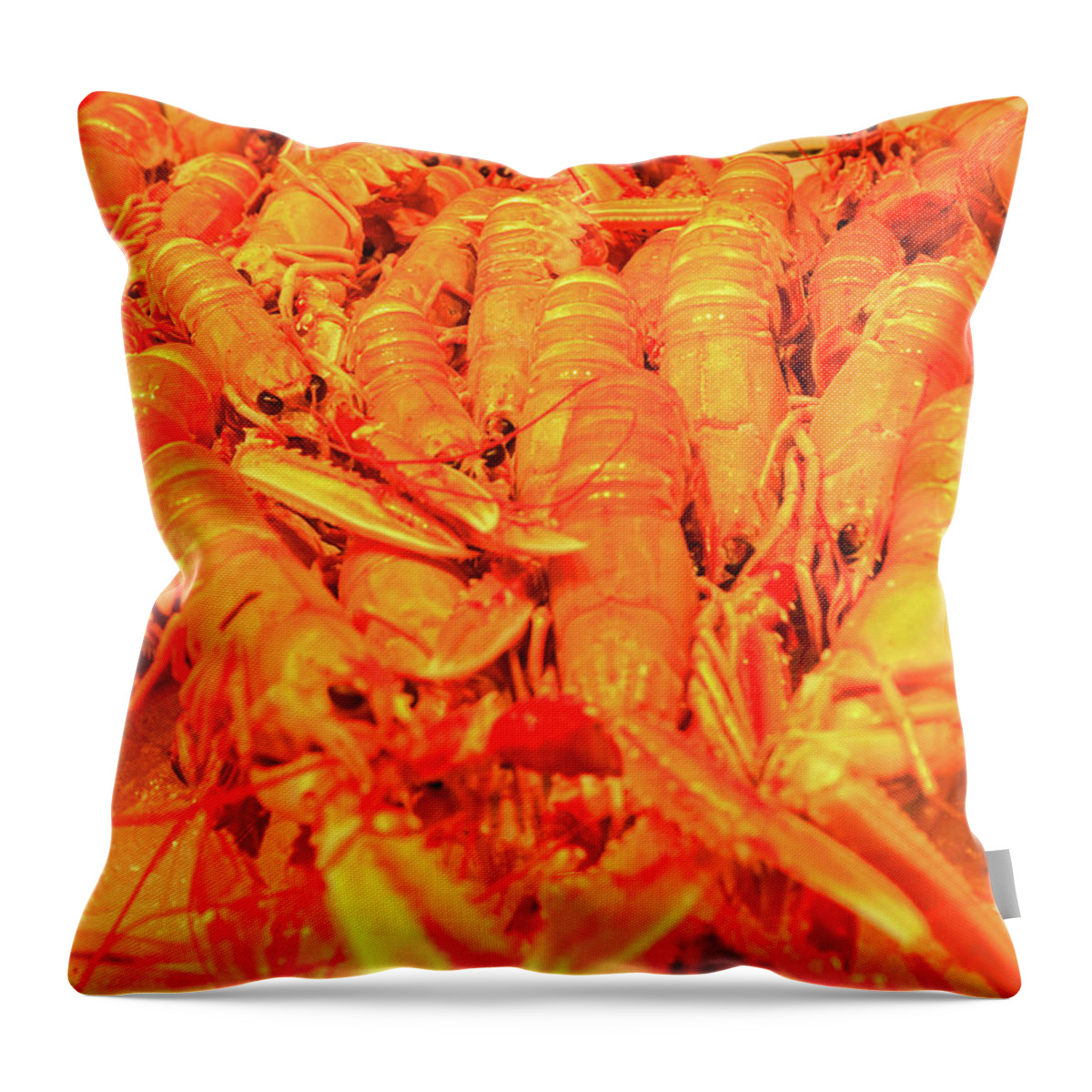 Kristiansand Throw Pillow featuring the photograph Fresh Shell Fish for Sale by Allan Levin