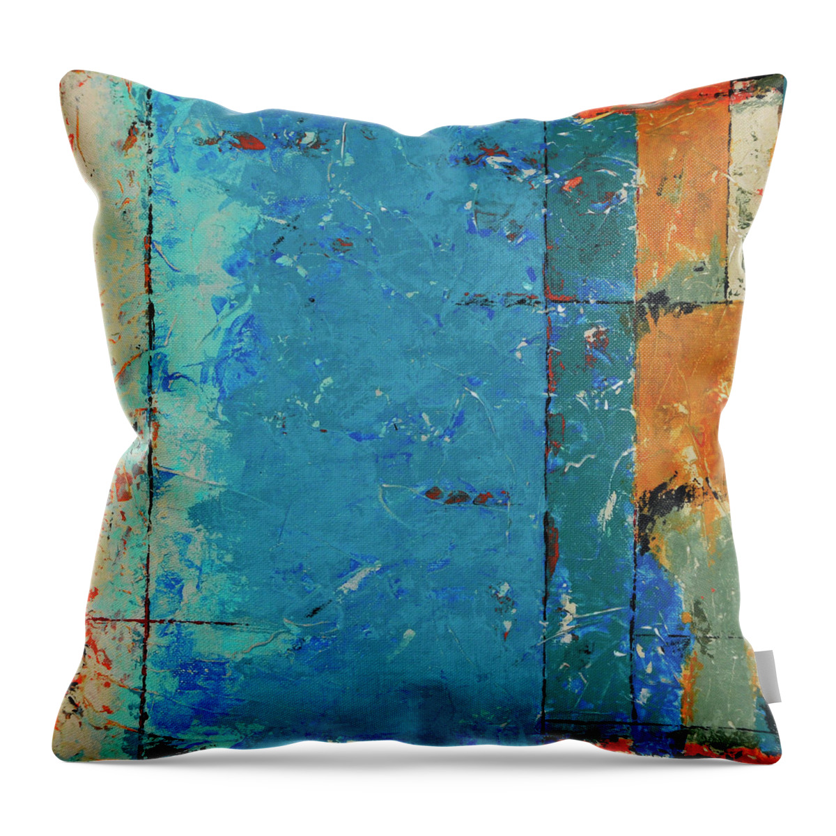 Abstract Throw Pillow featuring the painting Fresh Start by Jim Benest