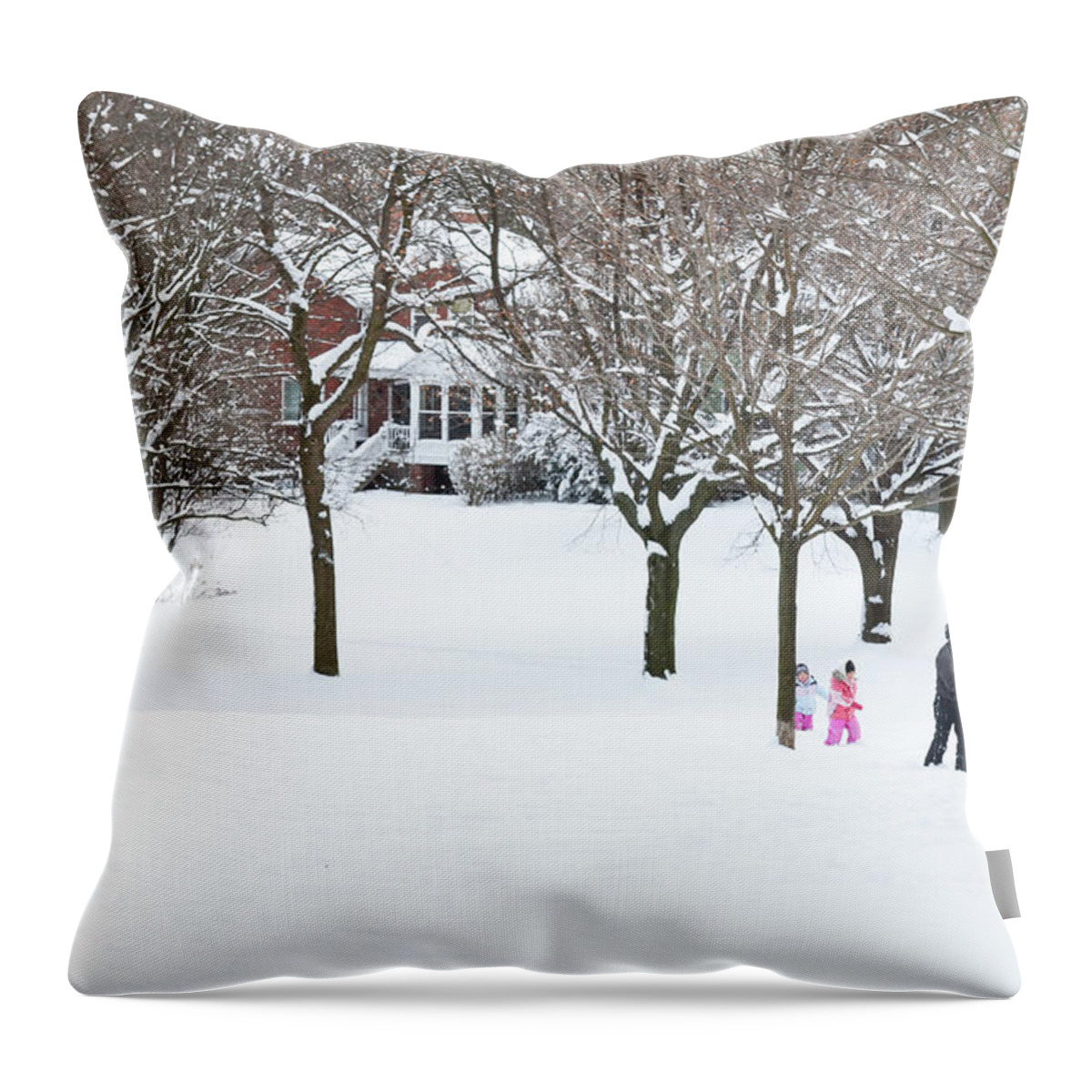 Snow Throw Pillow featuring the photograph Fresh Trail by Keith Armstrong