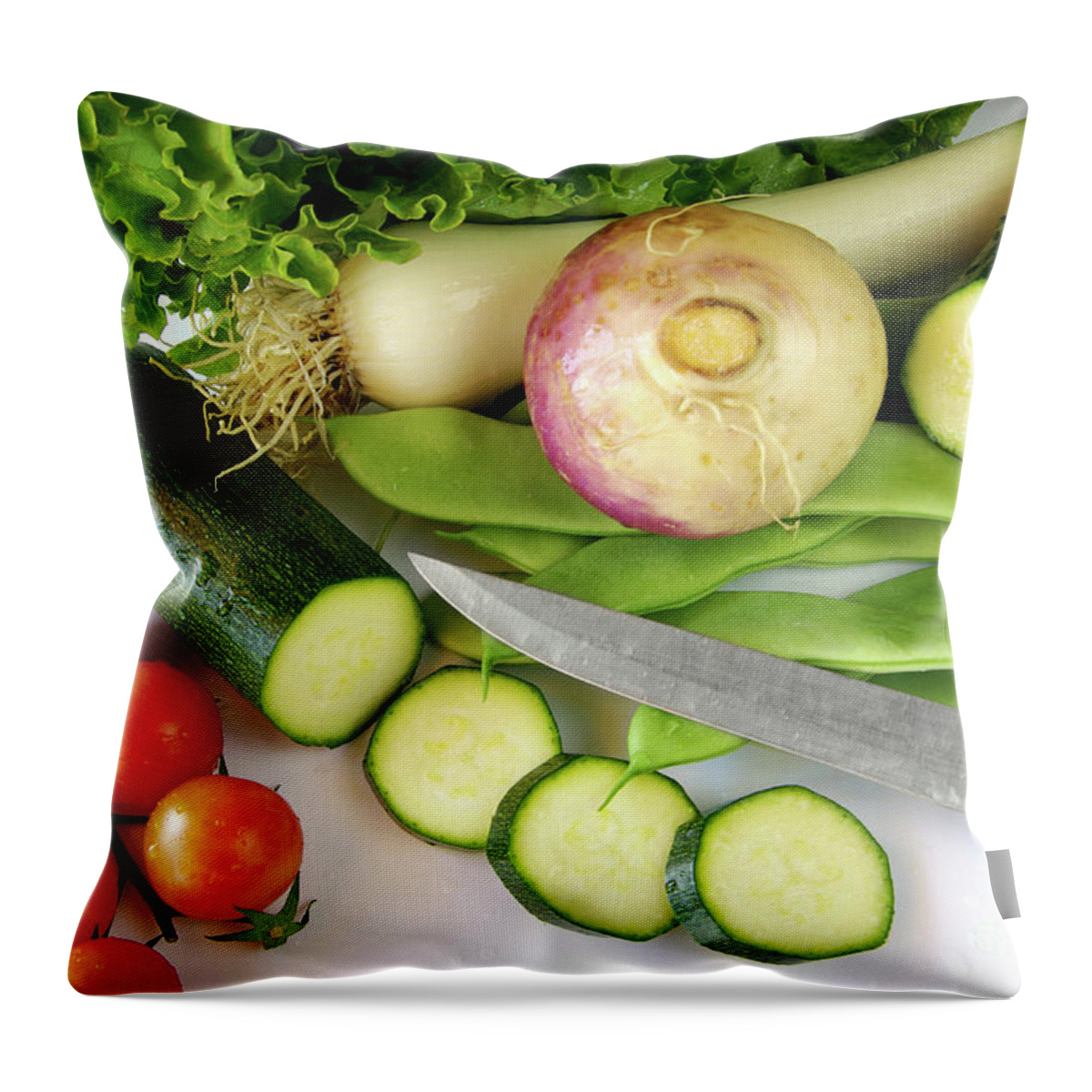 Agriculture Throw Pillow featuring the photograph Fresh Vegetables by Carlos Caetano