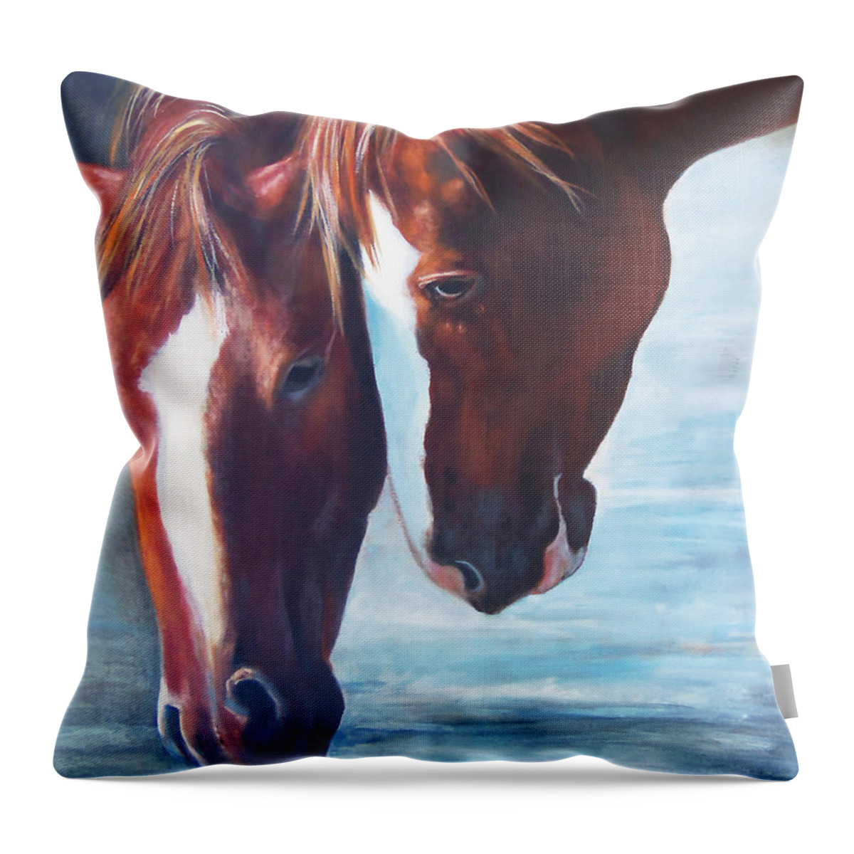 Friends For Life Painting Throw Pillow featuring the painting Friends For Life by Karen Kennedy Chatham