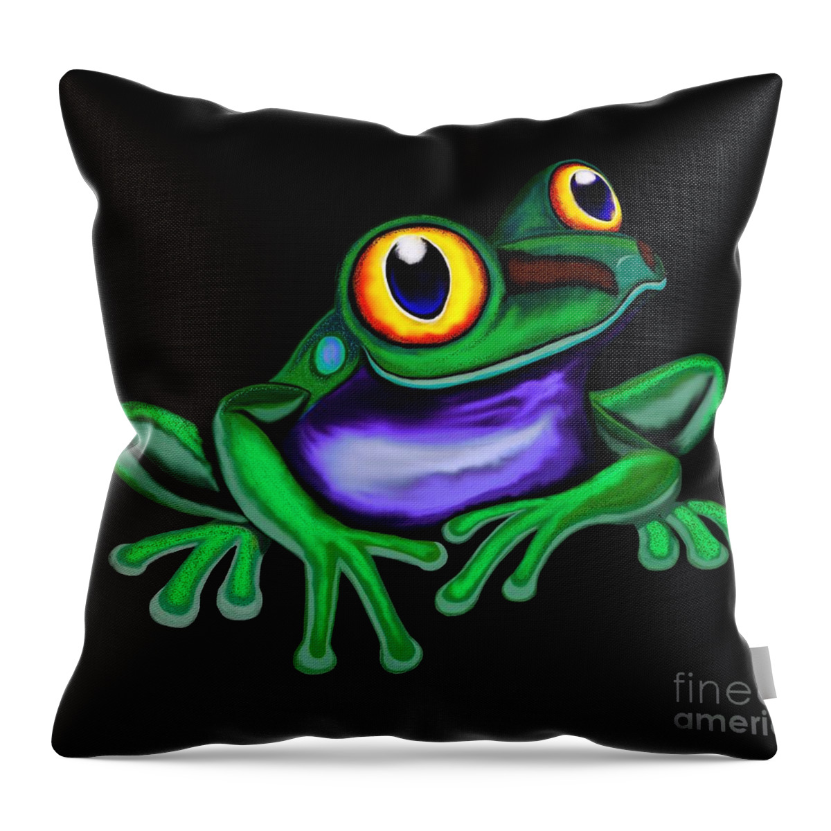 Frog Throw Pillow featuring the digital art Frog Eyes by Nick Gustafson