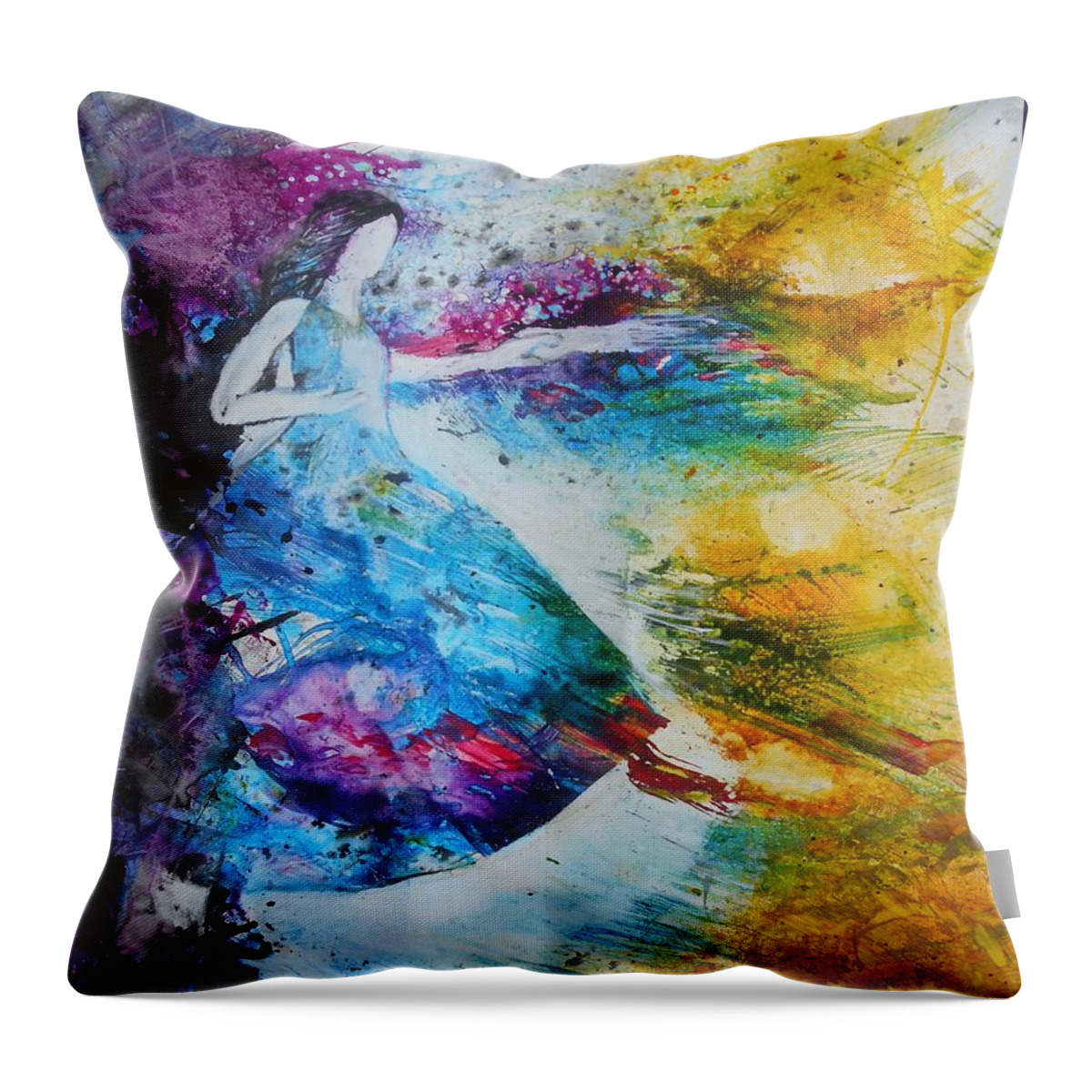Creativity Throw Pillow featuring the painting From Captivity To Creativity by Deborah Nell