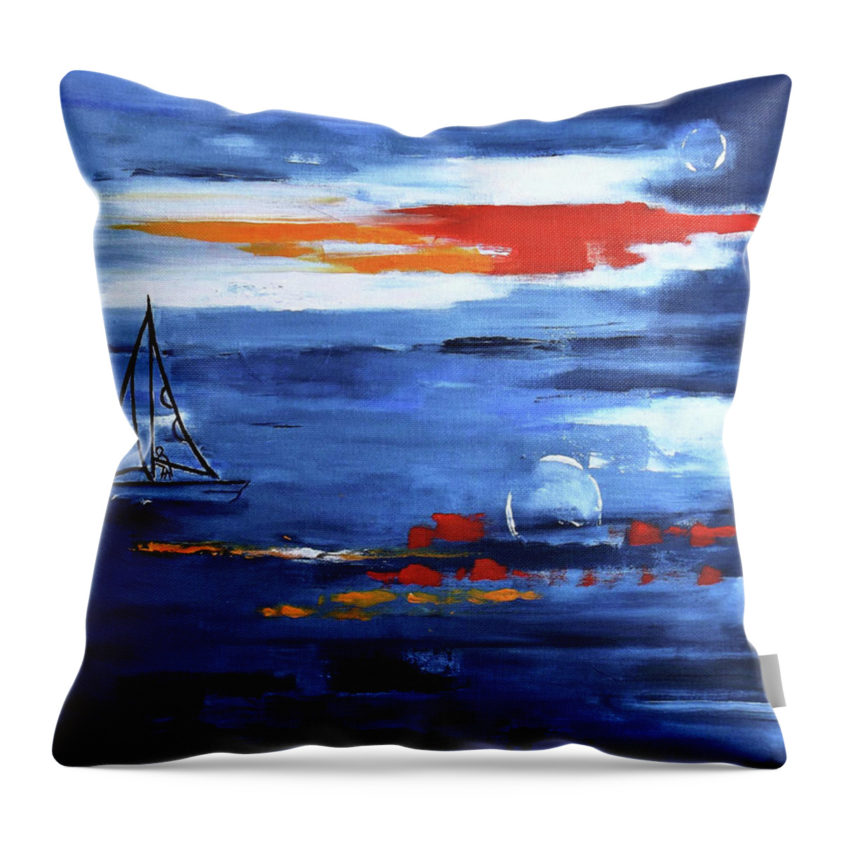 Semi Abstract Throw Pillow featuring the painting From Cleveland Point by Gloria Dietz-Kiebron