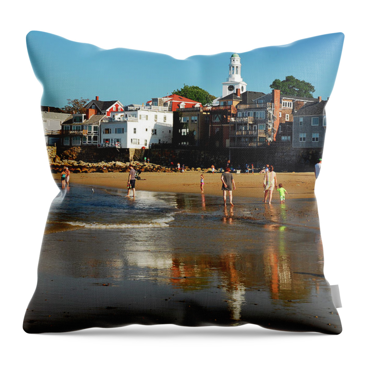 Front Throw Pillow featuring the photograph Front Beach by James Kirkikis
