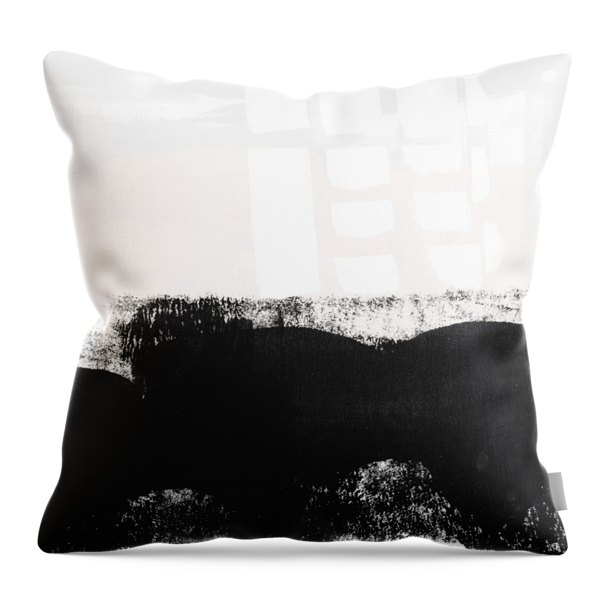 Abstract Throw Pillow featuring the painting Frontier 24- Modern Abstract Art by Linda Woods by Linda Woods