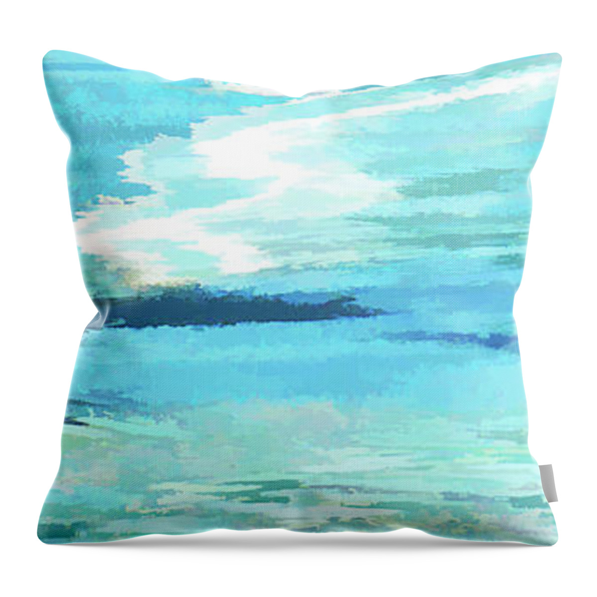 Hudson River Abstract Throw Pillow featuring the photograph Frosted River Abstract I by Regina Geoghan