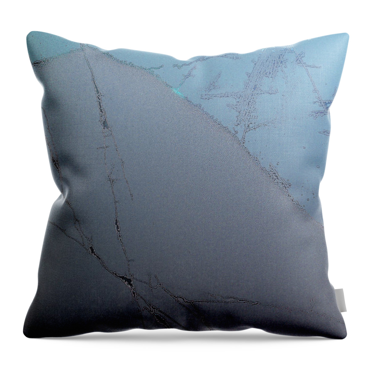 Frostwork Throw Pillow featuring the photograph Frostwork - The Hill by Attila Meszlenyi