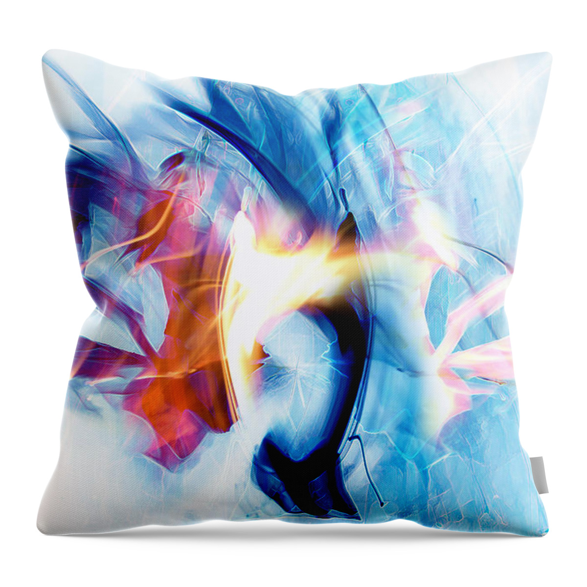  Throw Pillow featuring the digital art Frozen Fire 4 by Alex W McDonell