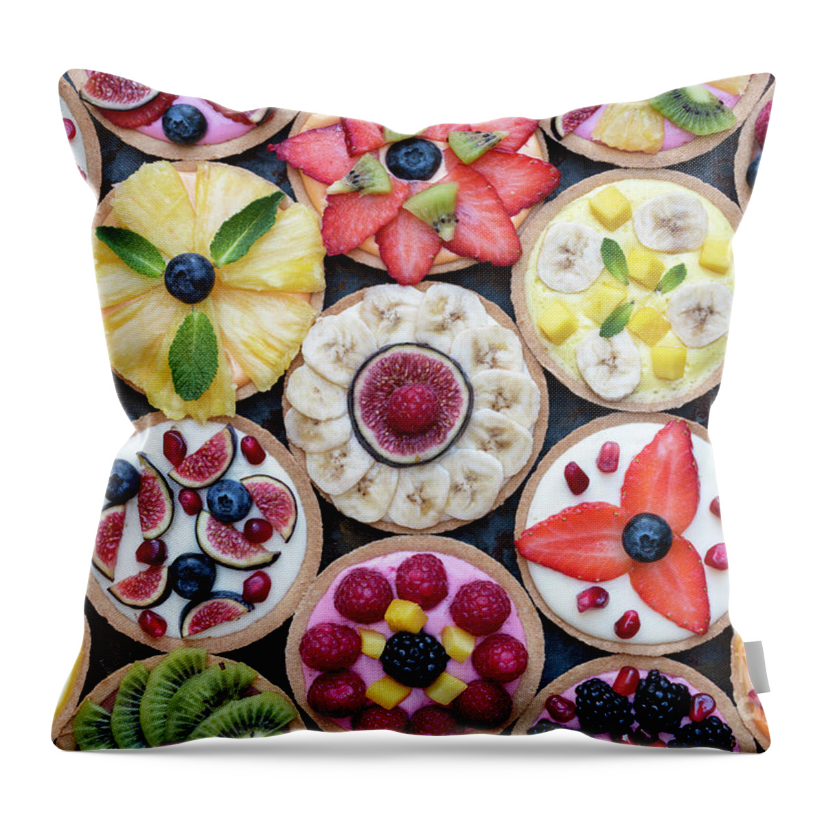 Fruit Tarts Throw Pillow featuring the photograph Fruit Tarts by Tim Gainey