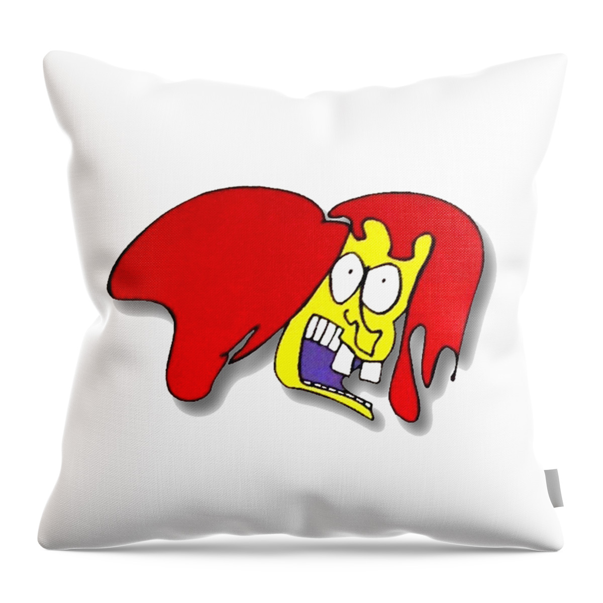 Paintings Throw Pillow featuring the drawing FU Party People - Peep 002 by Dar Freeland